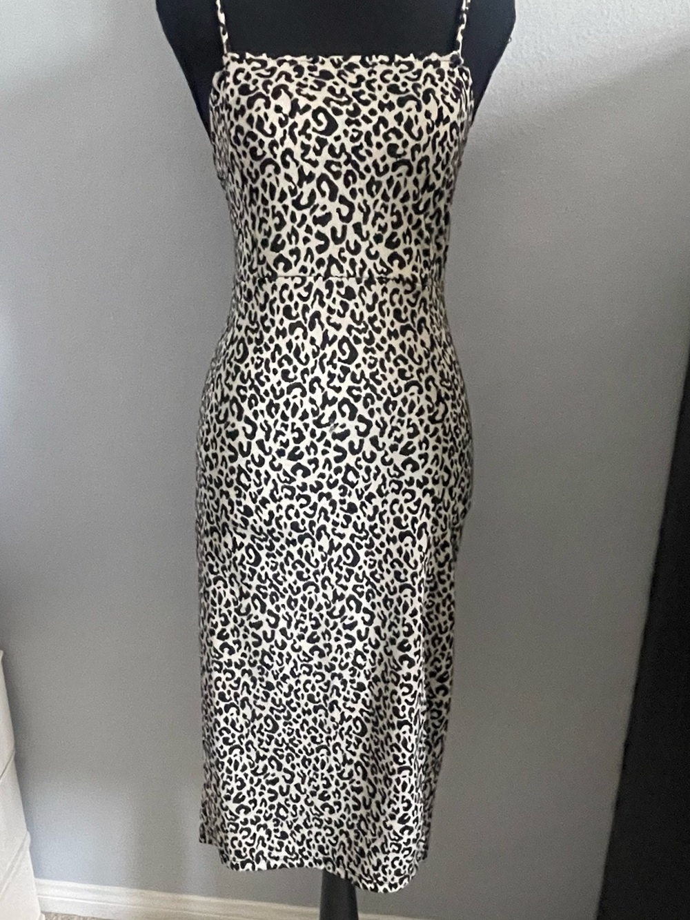 Zara Leopard textured Print Slip Dress